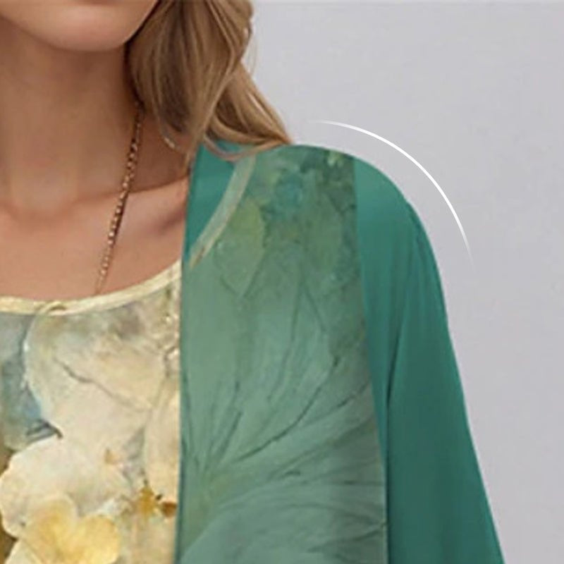 Silvia | Conjunto Elegante Estampado Floral Mujer Manga 3/4