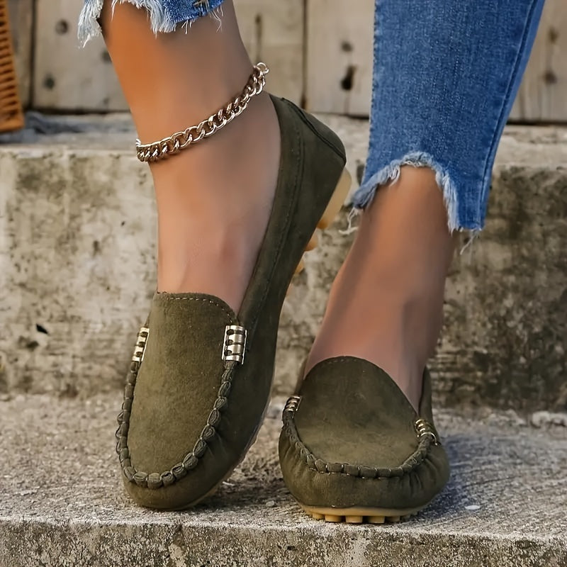 Sofía | Mocasines Mujer Hebilla Metálica Costuras