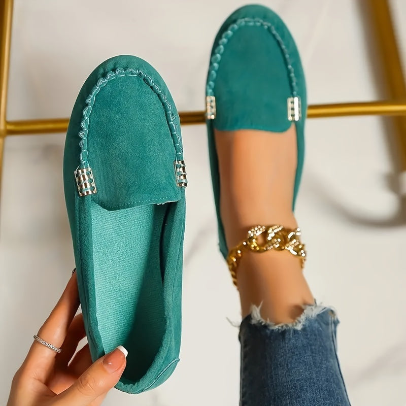 Sofía | Mocasines Mujer Hebilla Metálica Costuras