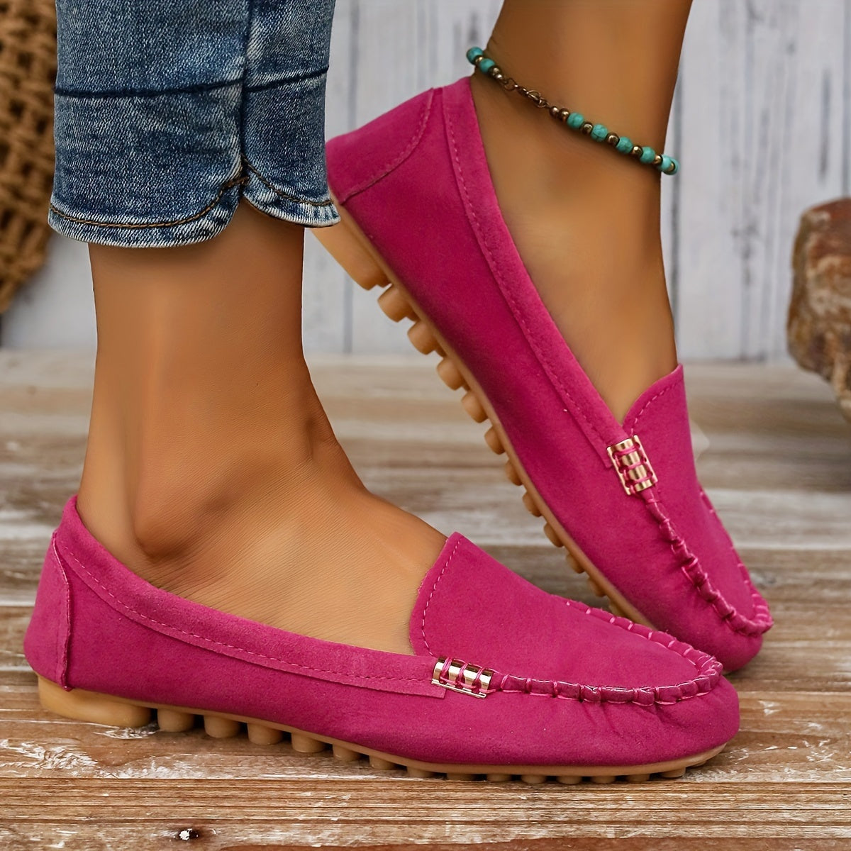 Sofía | Mocasines Mujer Hebilla Metálica Costuras