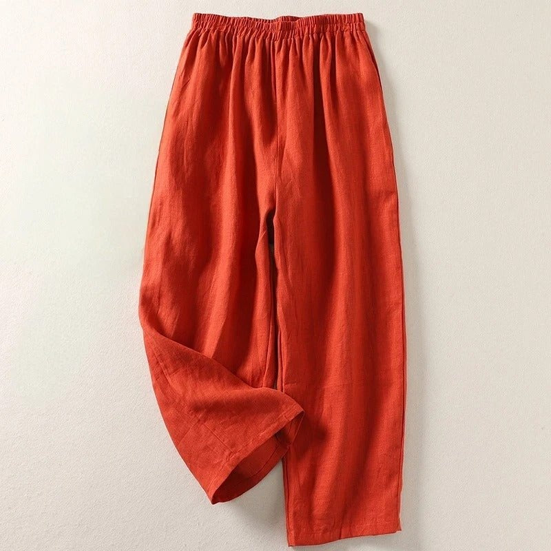 Soledad | Pantalón de Lino Fluido de Tiro Alto Mujer