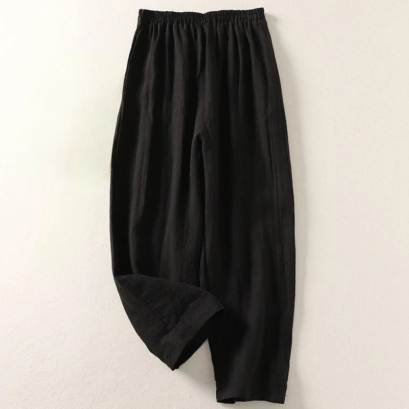 Soledad | Pantalón de Lino Fluido de Tiro Alto Mujer