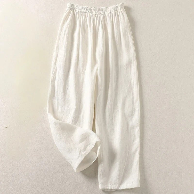 Soledad | Pantalón de Lino Fluido de Tiro Alto Mujer