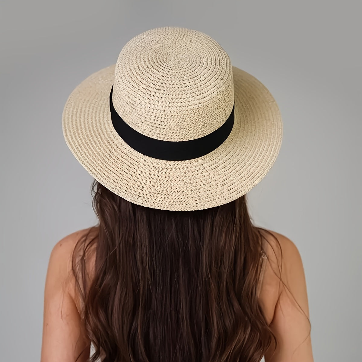 Sombrero de Paja de Ala Ancha Mujer Cinta