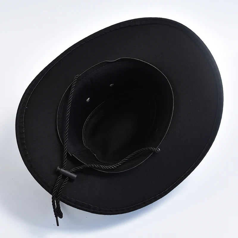 Sombrero Vaquero Western de Ala Ancha Hombre Banda Decorativa