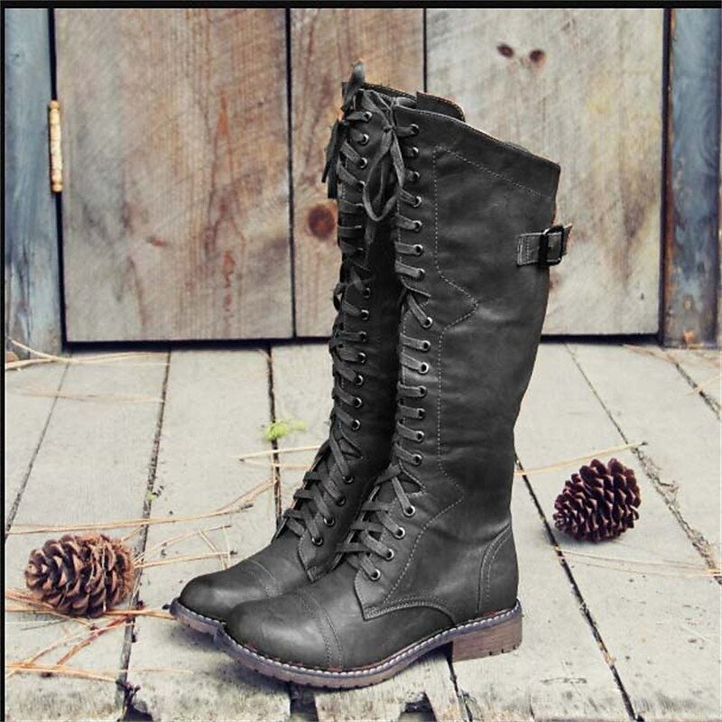 Sonia | Botas Militares de Caña Alta Mujer Planas Cordones