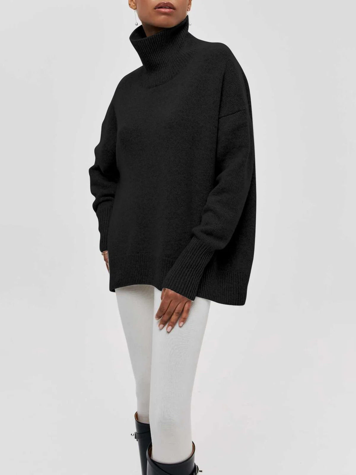 Sonia | Jersey de Punto Cuello Alto Oversized Mujer Manga Larga