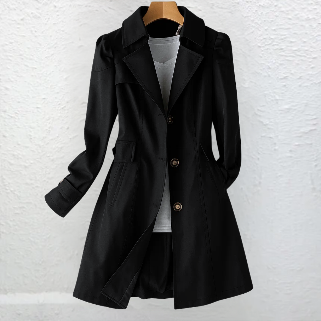 Teresa | Gabardina Corta Elegante Mujer Doble Botonadura