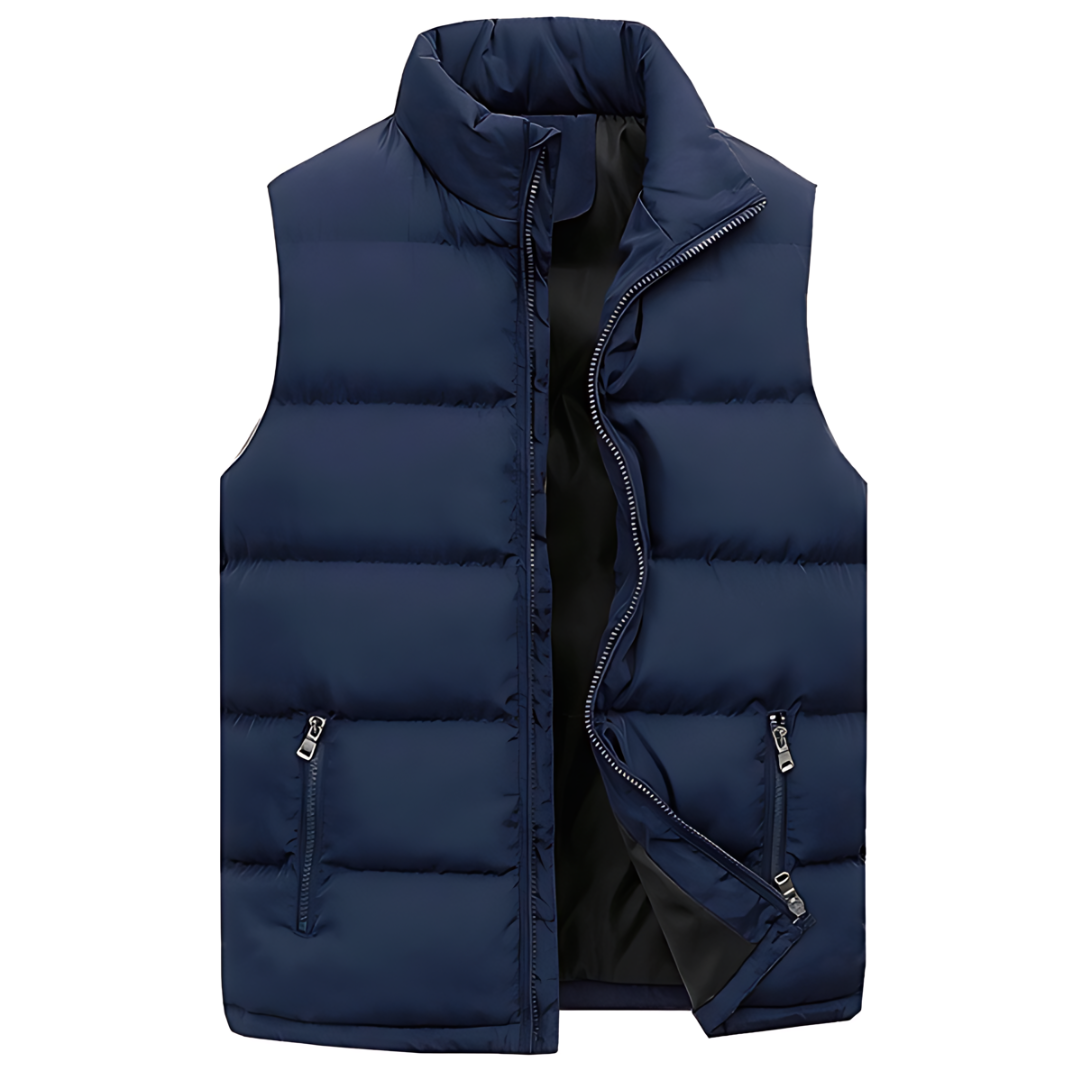 Tomás | Chaleco Acolchado Hombre Cuello Alto Cremallera