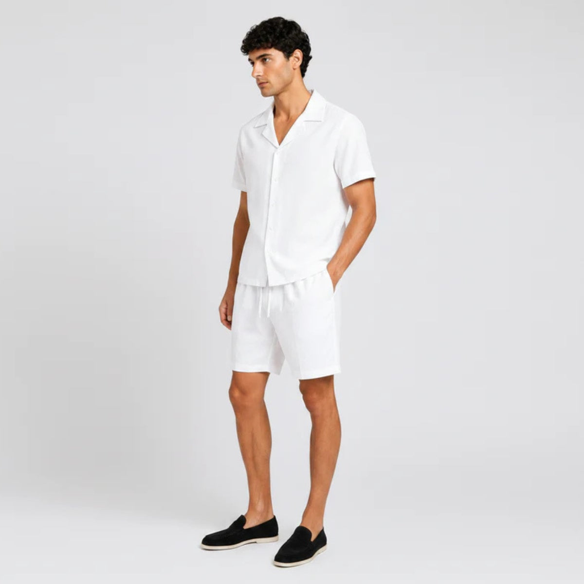 Tomás | Conjunto de Lino Hombre Camisa y Pantalón Corto