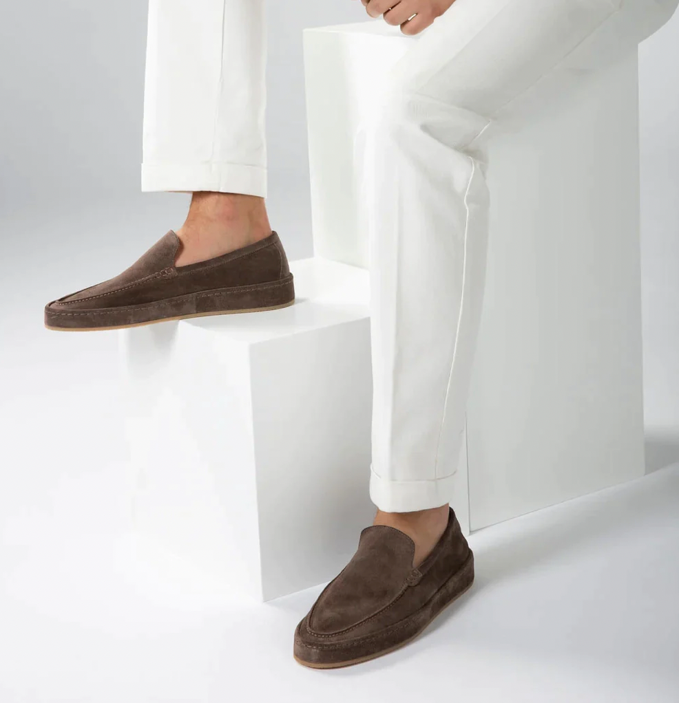 Tomás | Mocasines de Ante Slip On Hombre Suela Gruesa