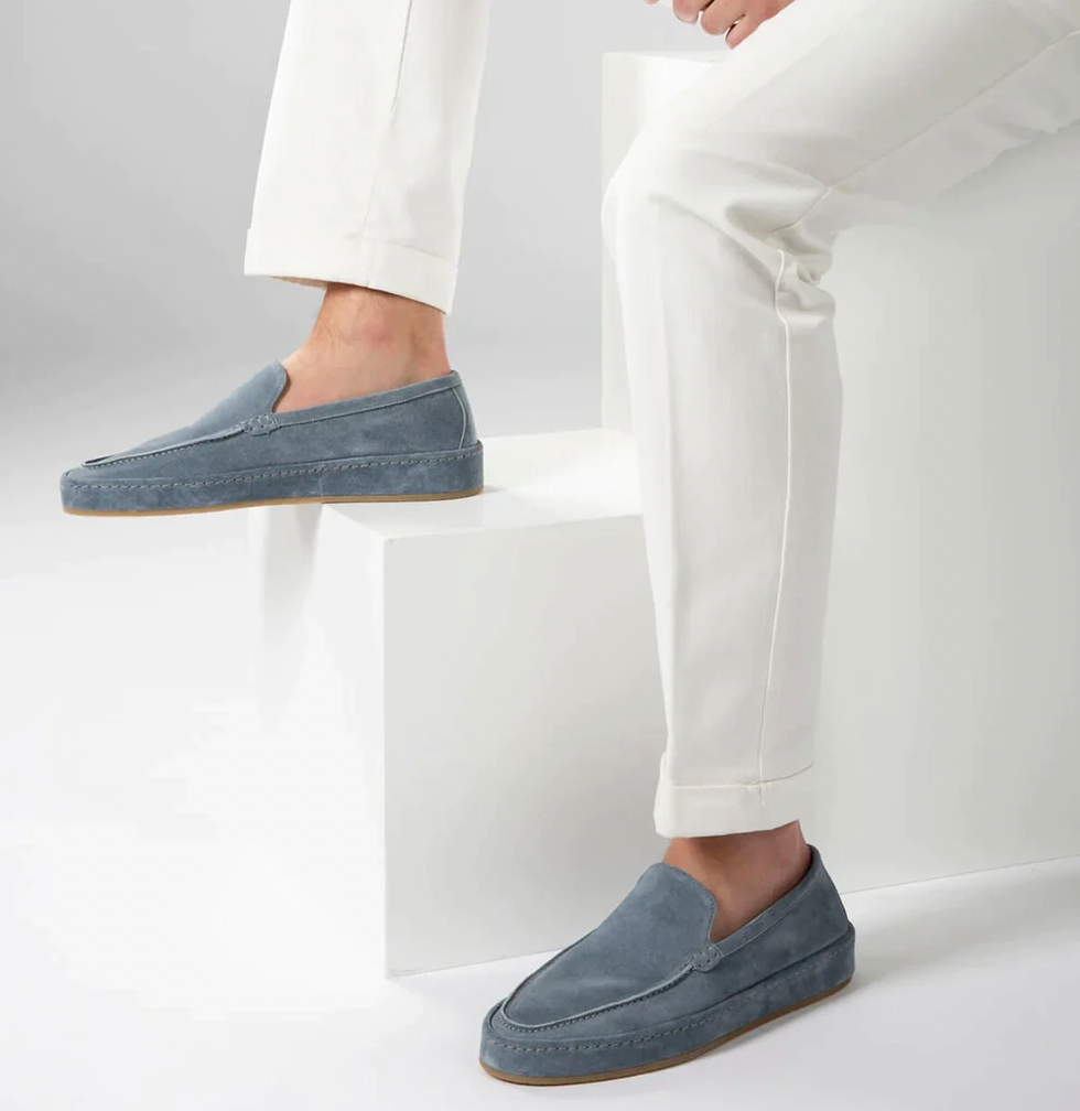 Tomás | Mocasines de Ante Slip On Hombre Suela Gruesa
