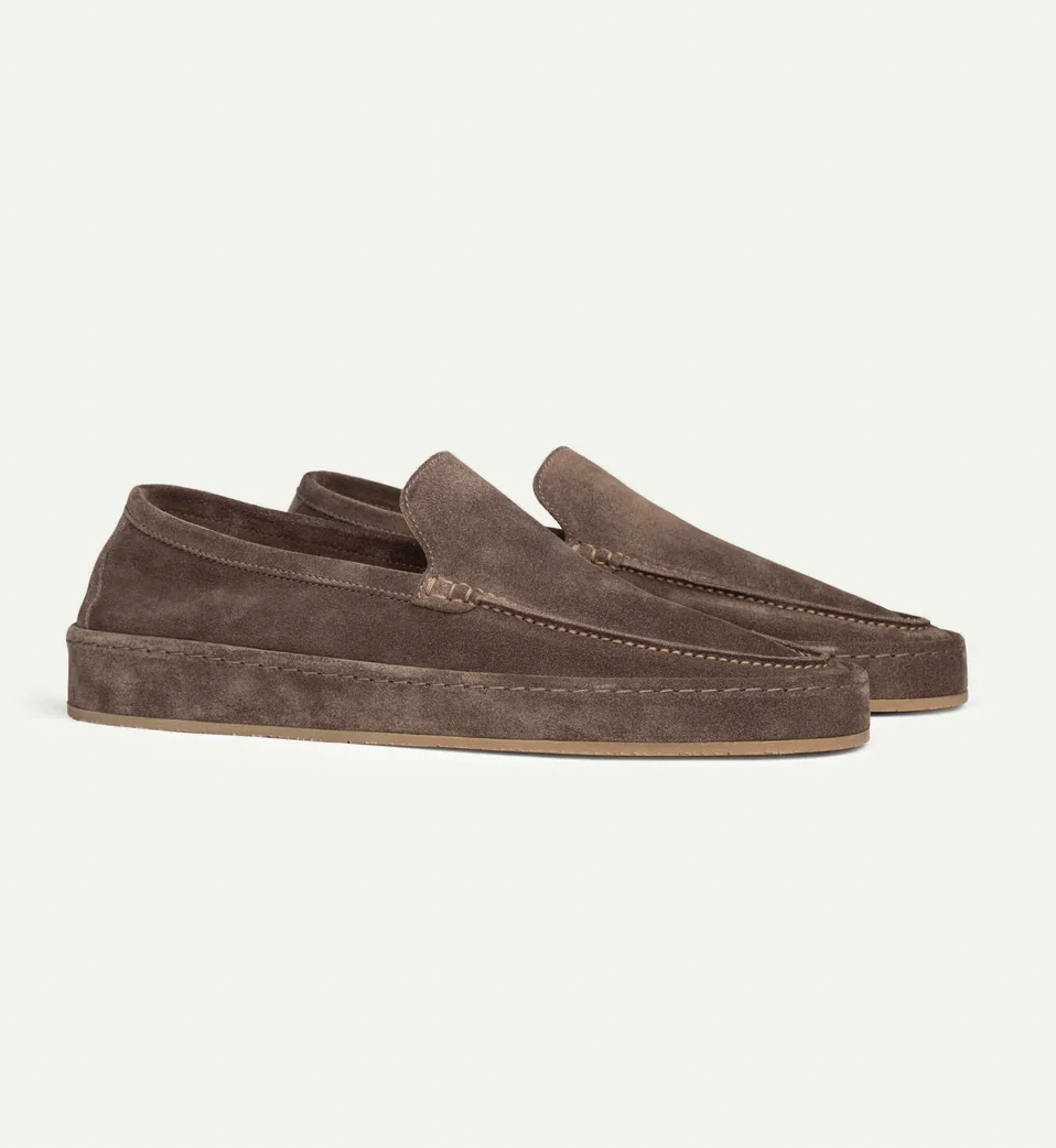 Tomás | Mocasines de Ante Slip On Hombre Suela Gruesa