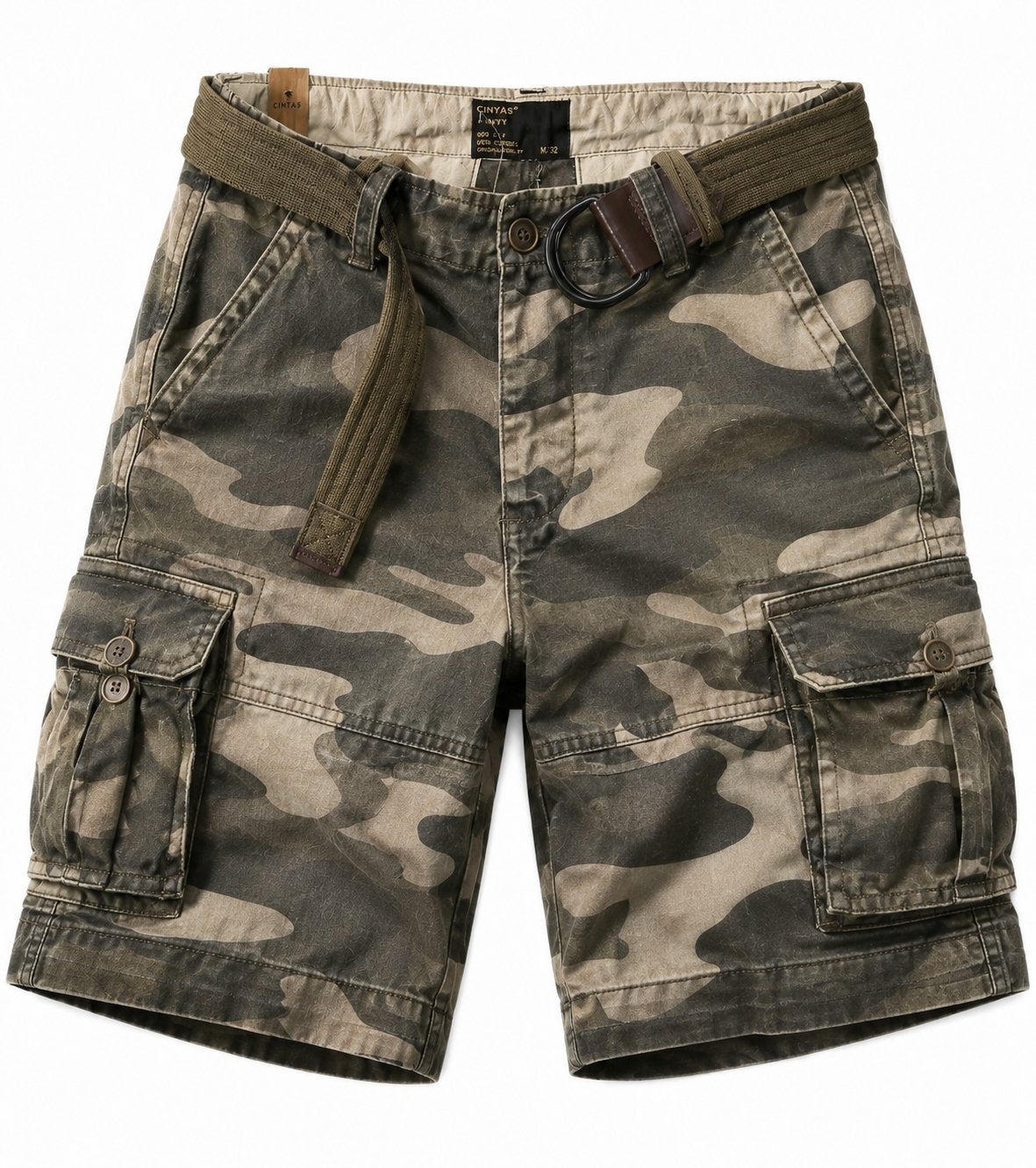 Tomás | Pantalón Corto Cargo Estampado Camuflaje Hombre Múltiples Bolsillos