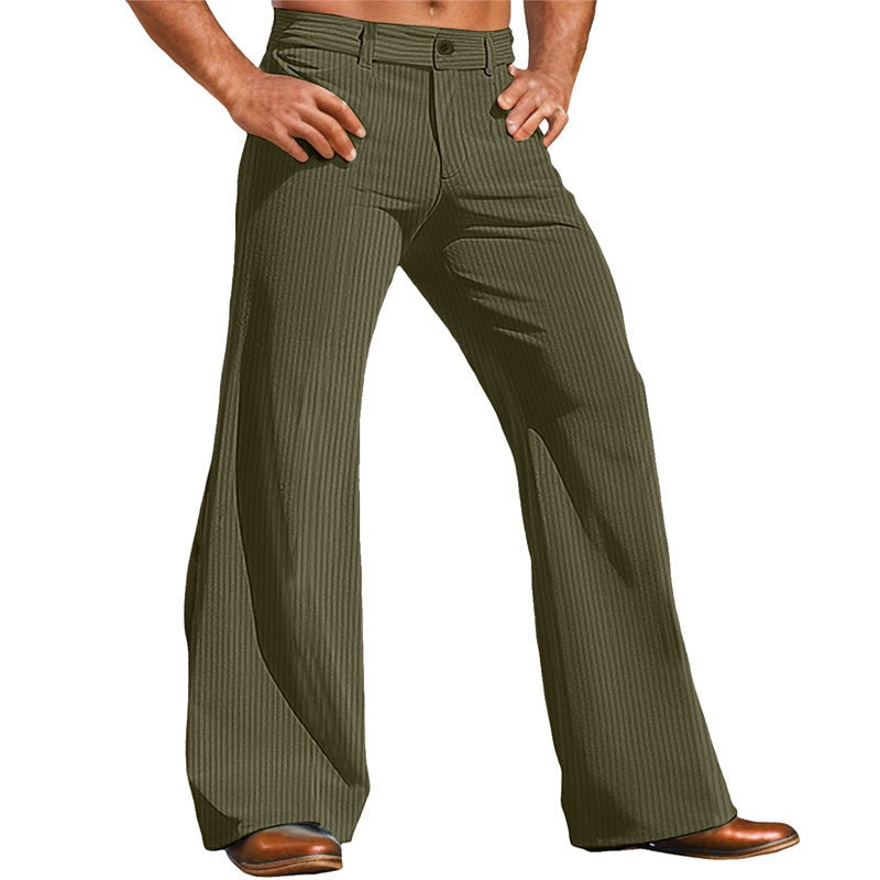 Tomás | Pantalones Anchos de Vestir Hombre Corte Acampanado Rayas