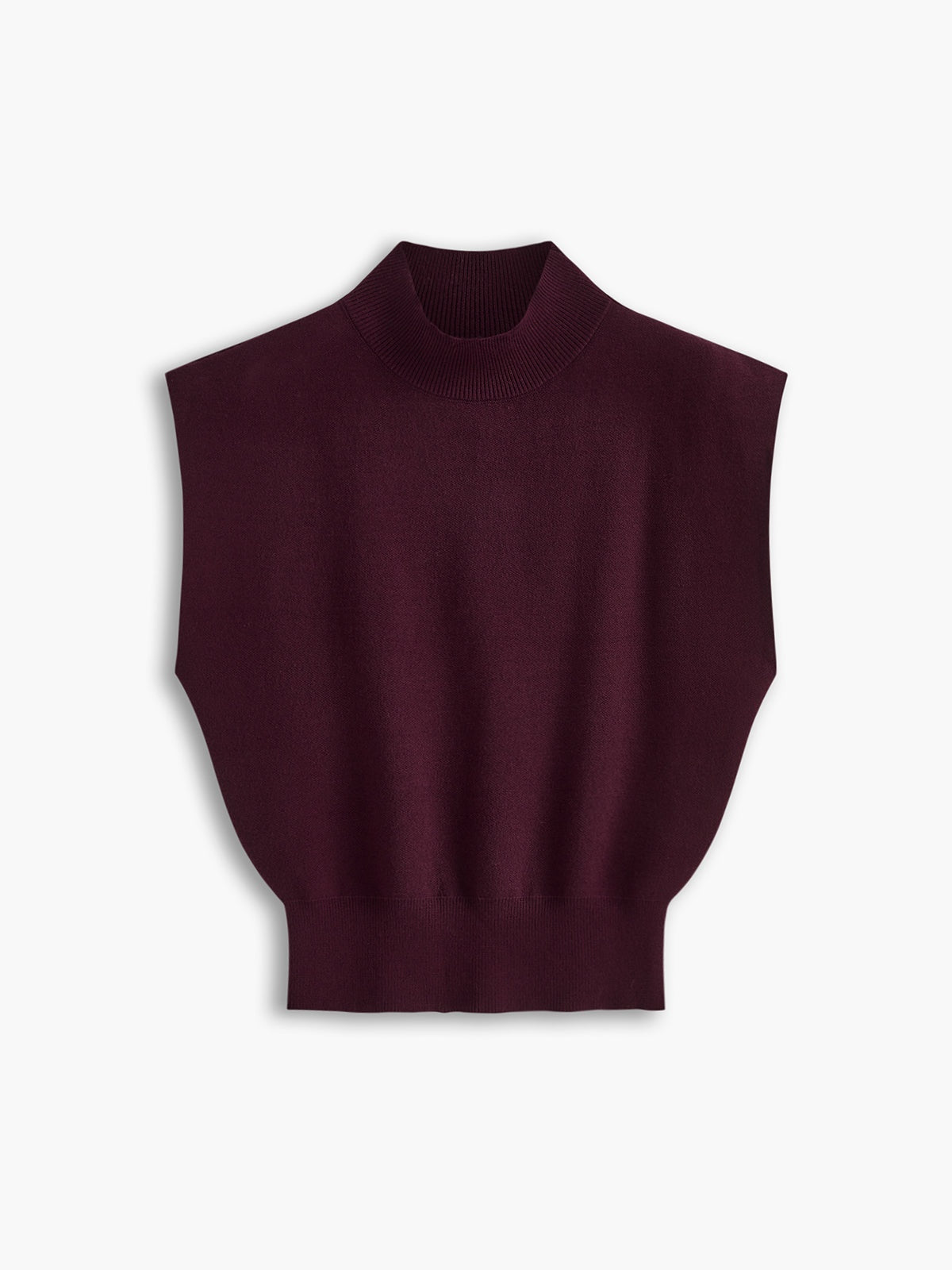 Top de Cuello Alto con Hombreras Mujer Sin Mangas