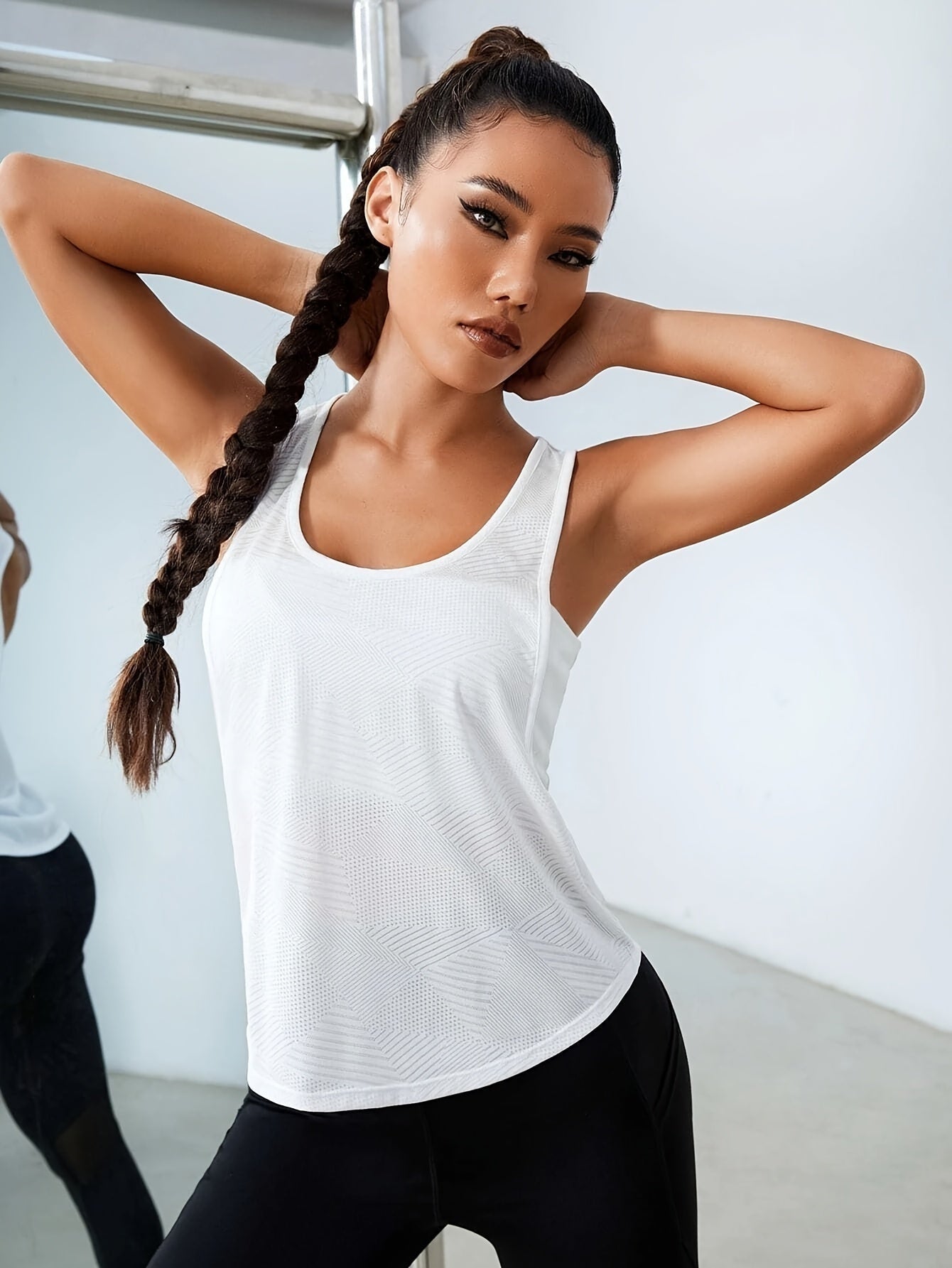 Top Deportivo Sin Mangas Mujer Cuello Redondo Malla