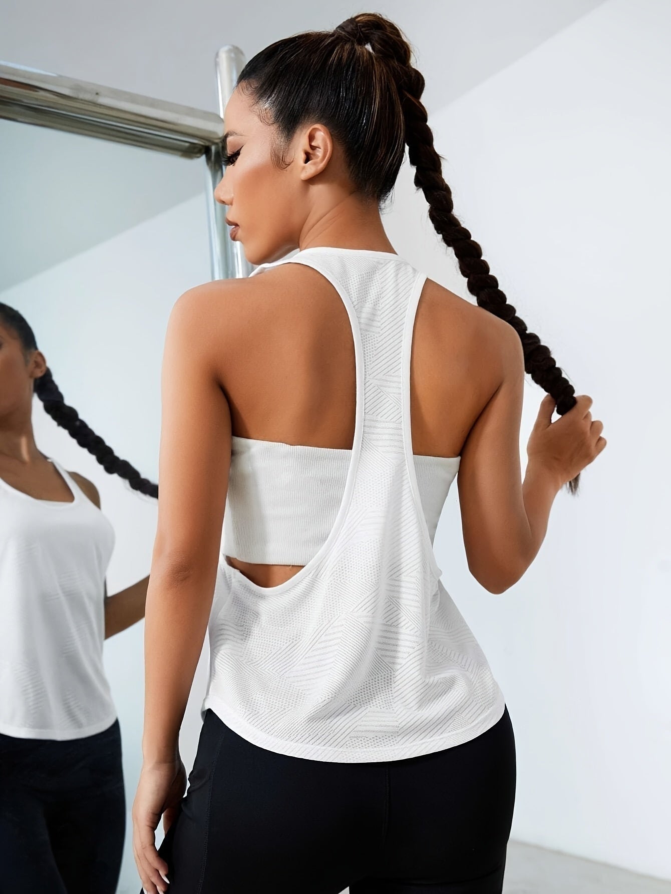 Top Deportivo Sin Mangas Mujer Cuello Redondo Malla