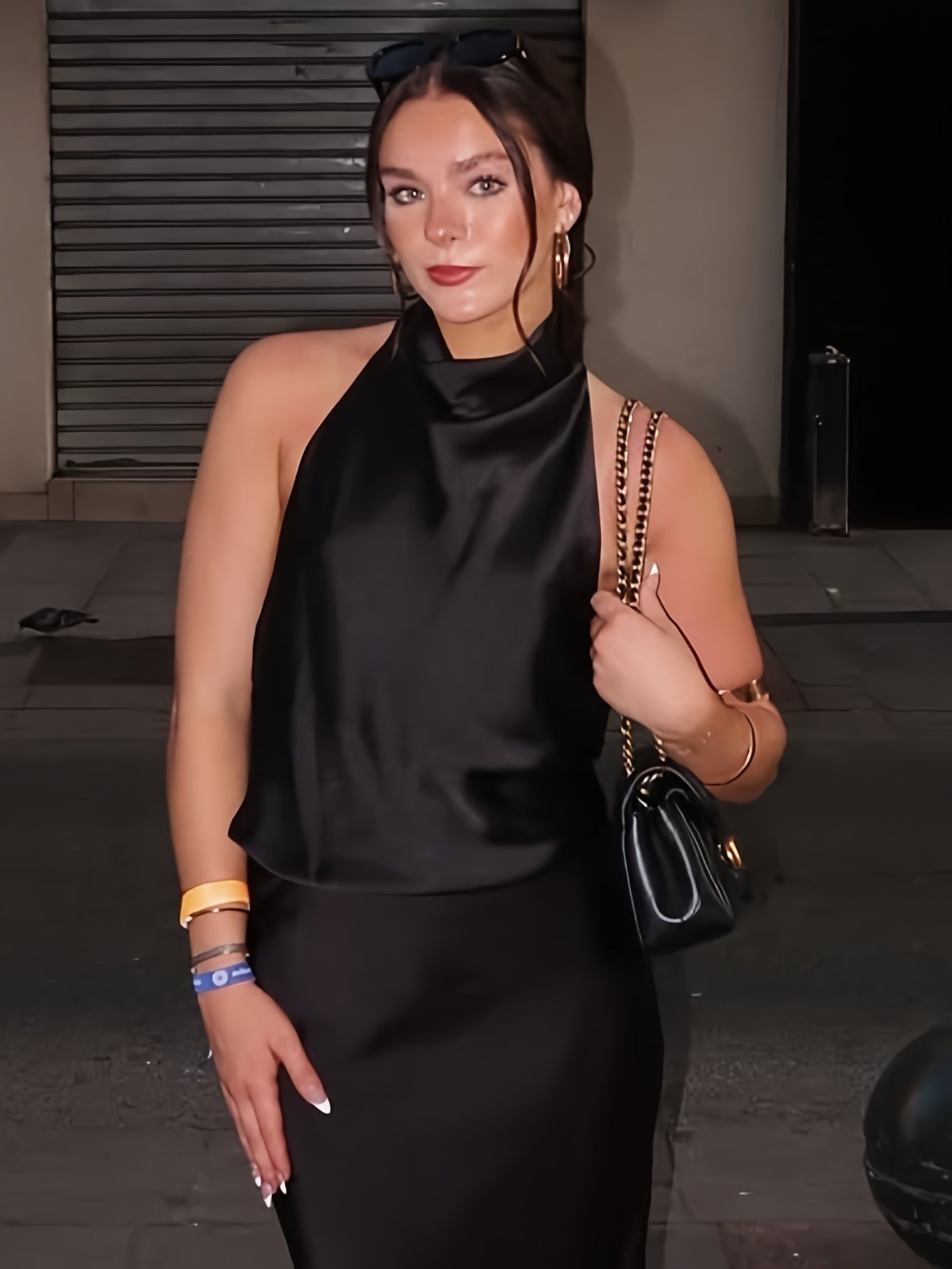 Top Halter con Espalda Descubierta Mujer Cuello Alto