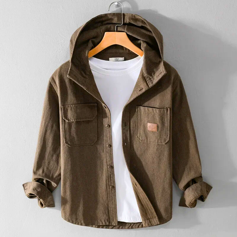 Unai | Camisa Oversize con Capucha Hombre Algodón Manga Larga