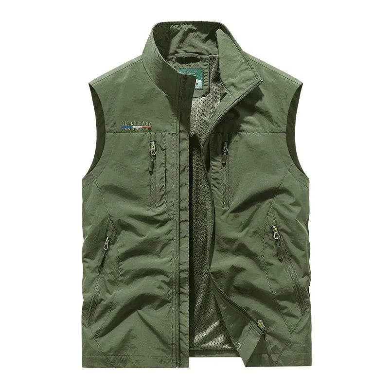 Unai | Chaleco Multibolsillo de Nylon Hombre Cuello Alto Cremallera