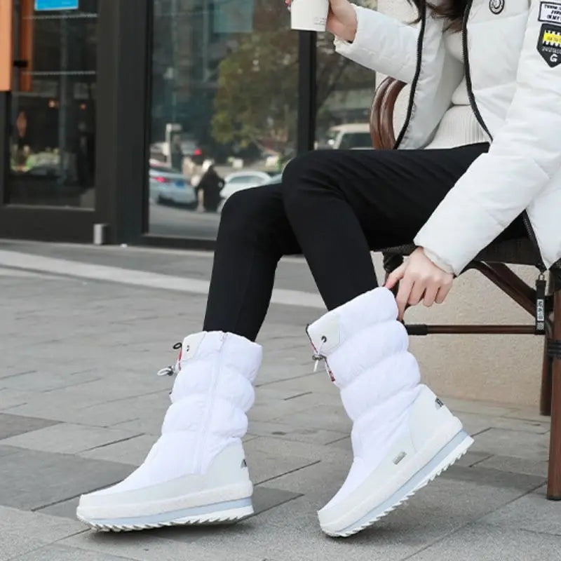 Uxía | Botas Impermeables de Nieve Mujer Acolchadas Suela Plana