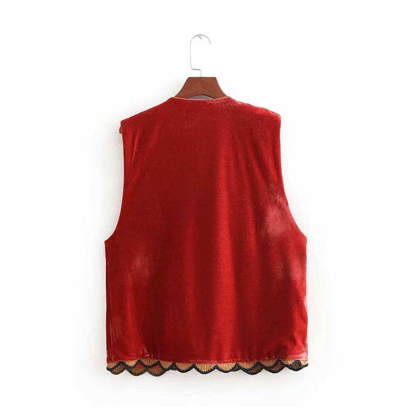 Uxía | Chaleco Largo Boho Mujer Estampado Paisley Escote V