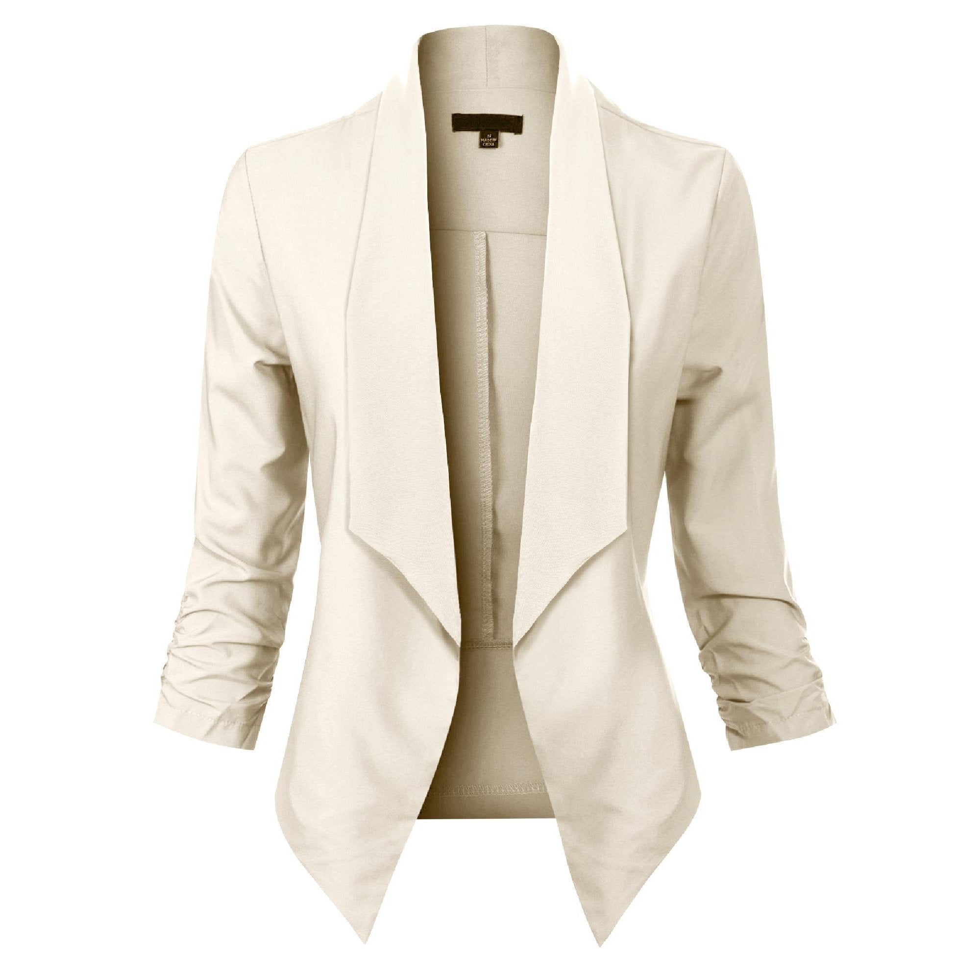 Uxía | Chaqueta Americana Abierta Mujer Manga 3/4 Fruncida
