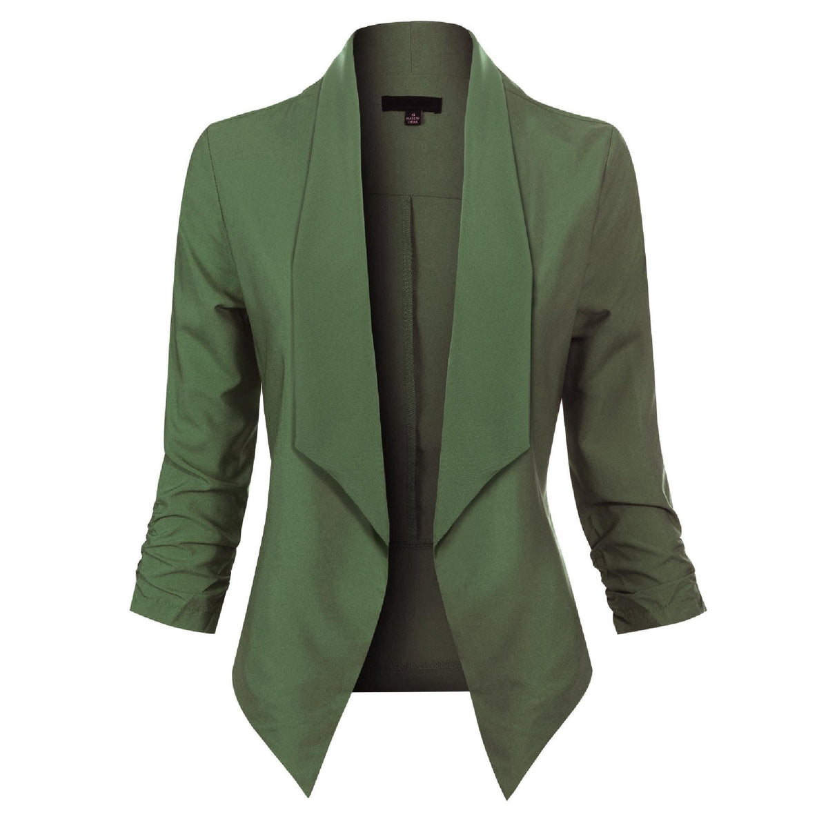 Uxía | Chaqueta Americana Abierta Mujer Manga 3/4 Fruncida