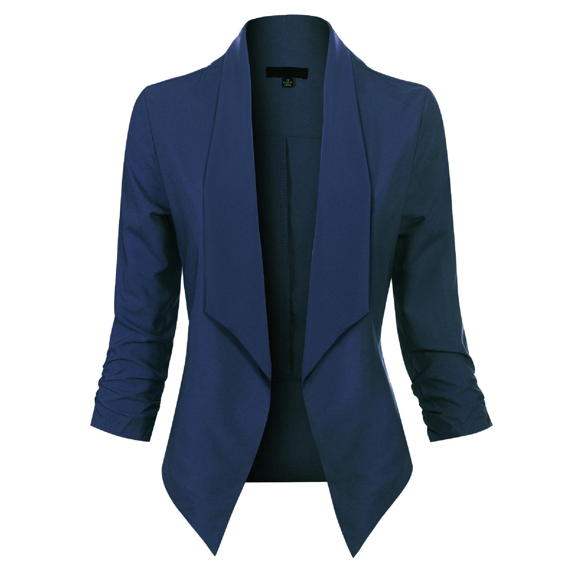 Uxía | Chaqueta Americana Abierta Mujer Manga 3/4 Fruncida