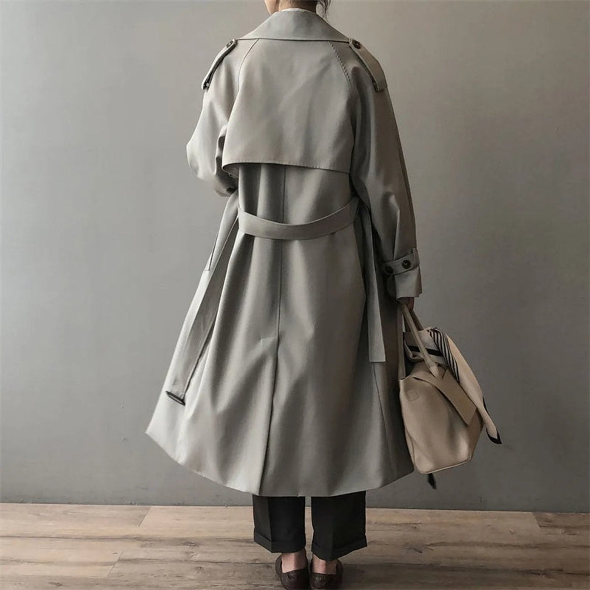 Uxía | Gabardina Larga Mujer Doble Botonadura Impermeable