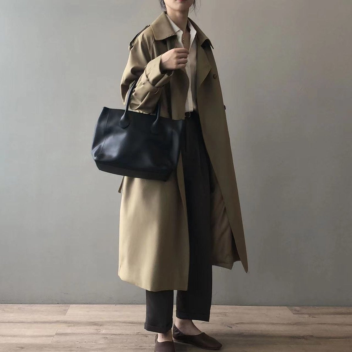 Uxía | Gabardina Larga Mujer Doble Botonadura Impermeable