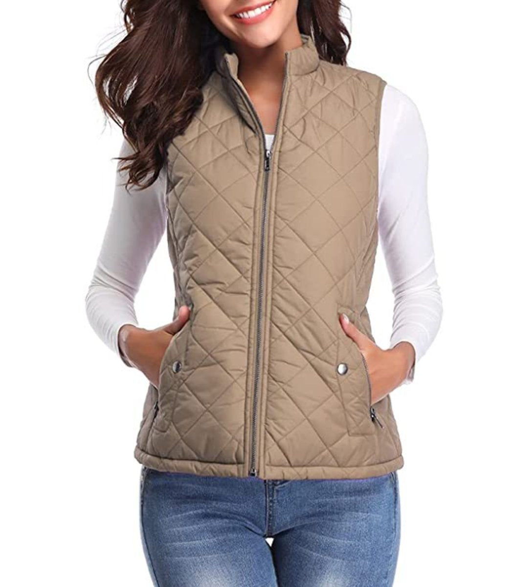 Vega | Chaleco Acolchado Ligero Mujer Cuello Alto Cremallera