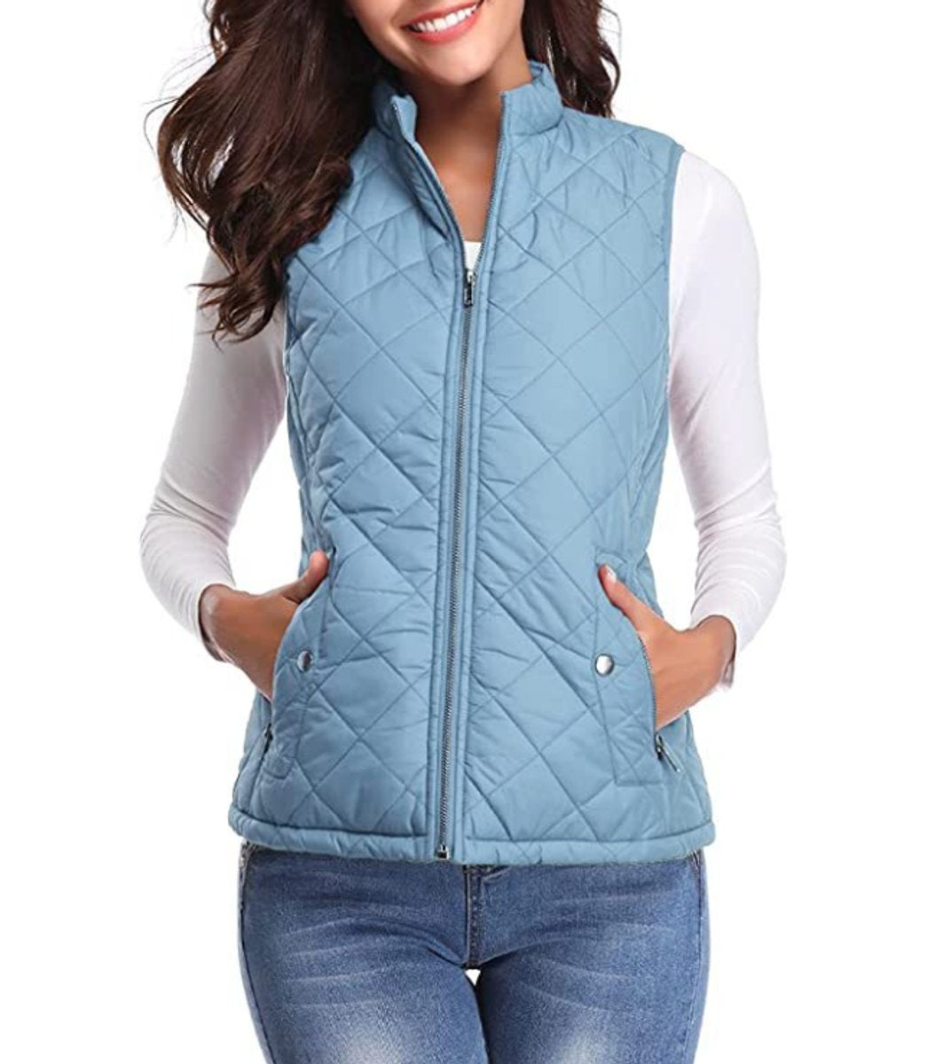 Vega | Chaleco Acolchado Ligero Mujer Cuello Alto Cremallera