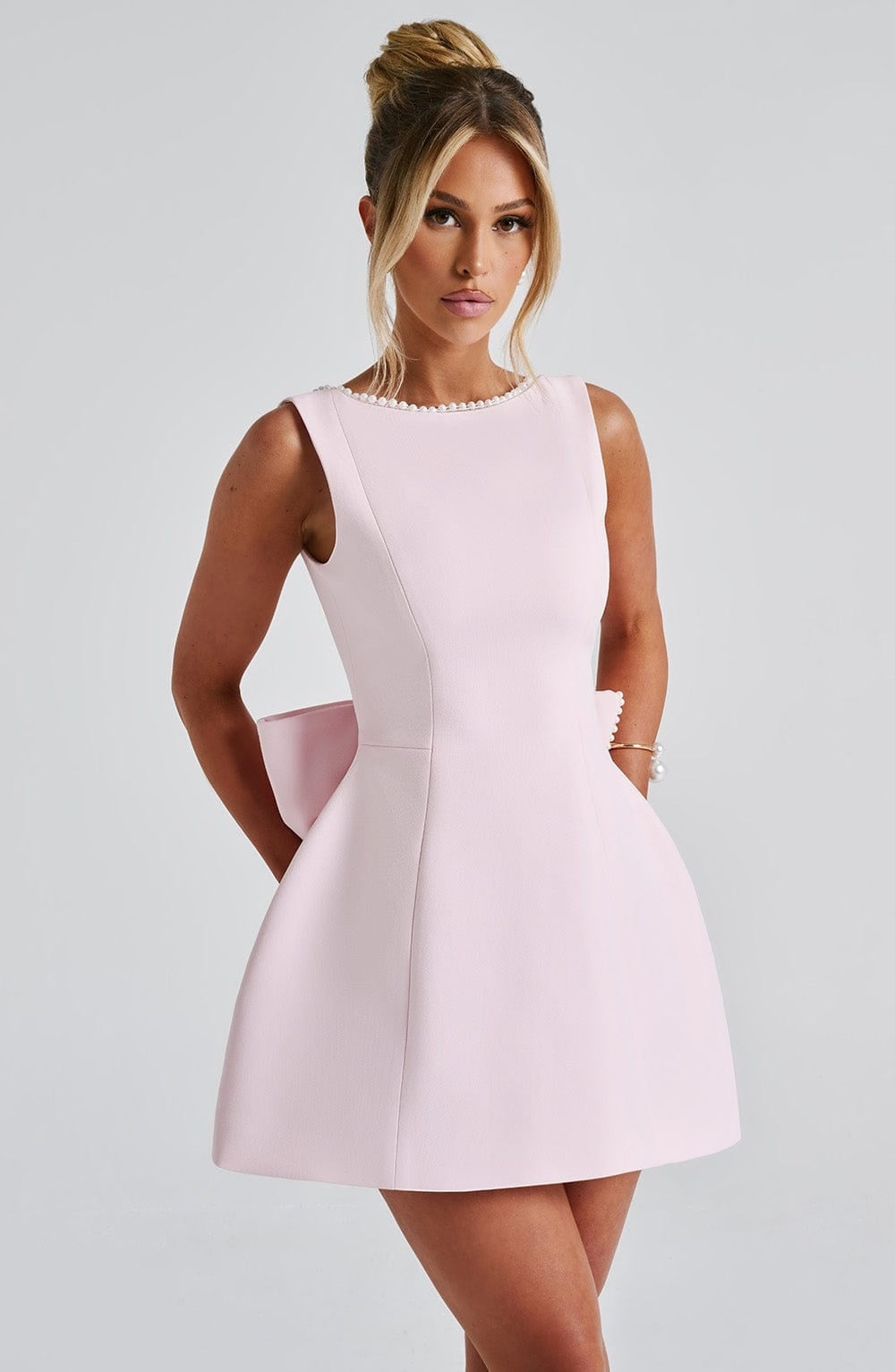 Vestido Corto de Cóctel Mujer Sin Mangas Escote Redondo