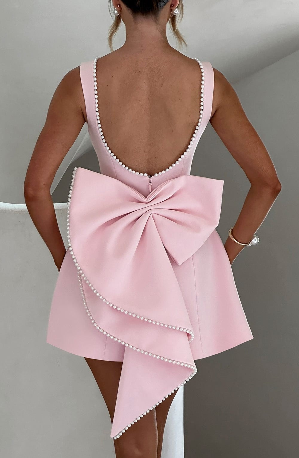 Vestido Corto de Cóctel Mujer Sin Mangas Escote Redondo