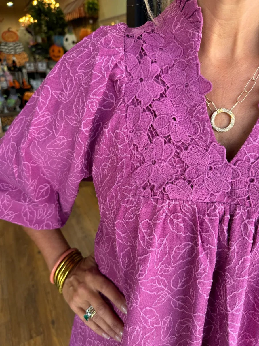 Vestido Corto de Fiesta Mujer Escote V Mangas Abullonadas
