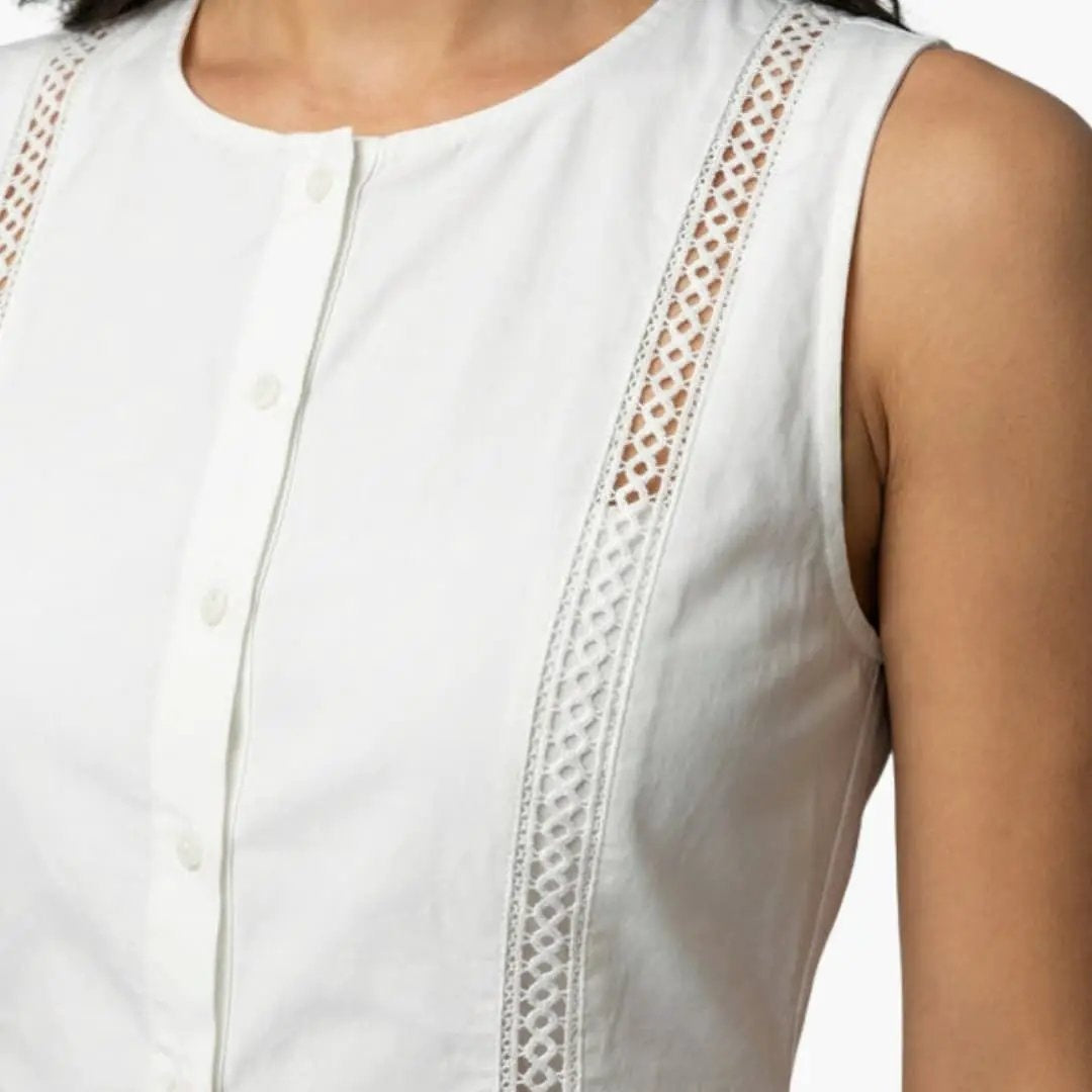 Vestido Corto de Fiesta Mujer Sin Mangas Encaje