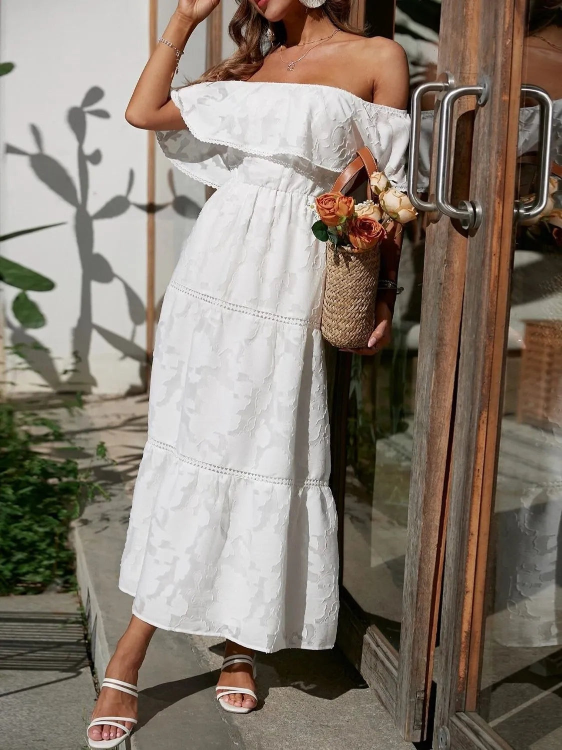 Vestido Largo con Espalda Descubierta Mujer Hombros Descubiertos