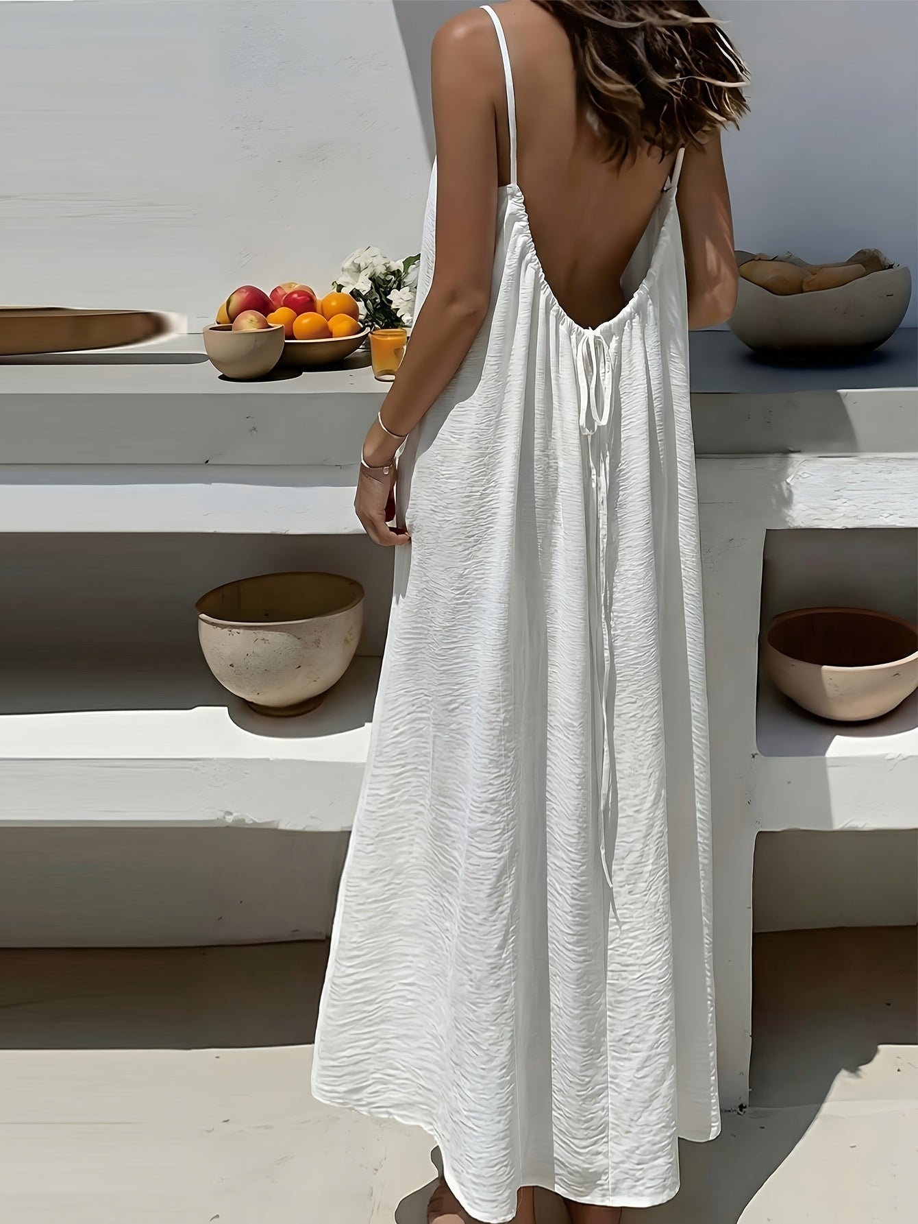 Vestido Largo con Espalda Descubierta Mujer Tirantes
