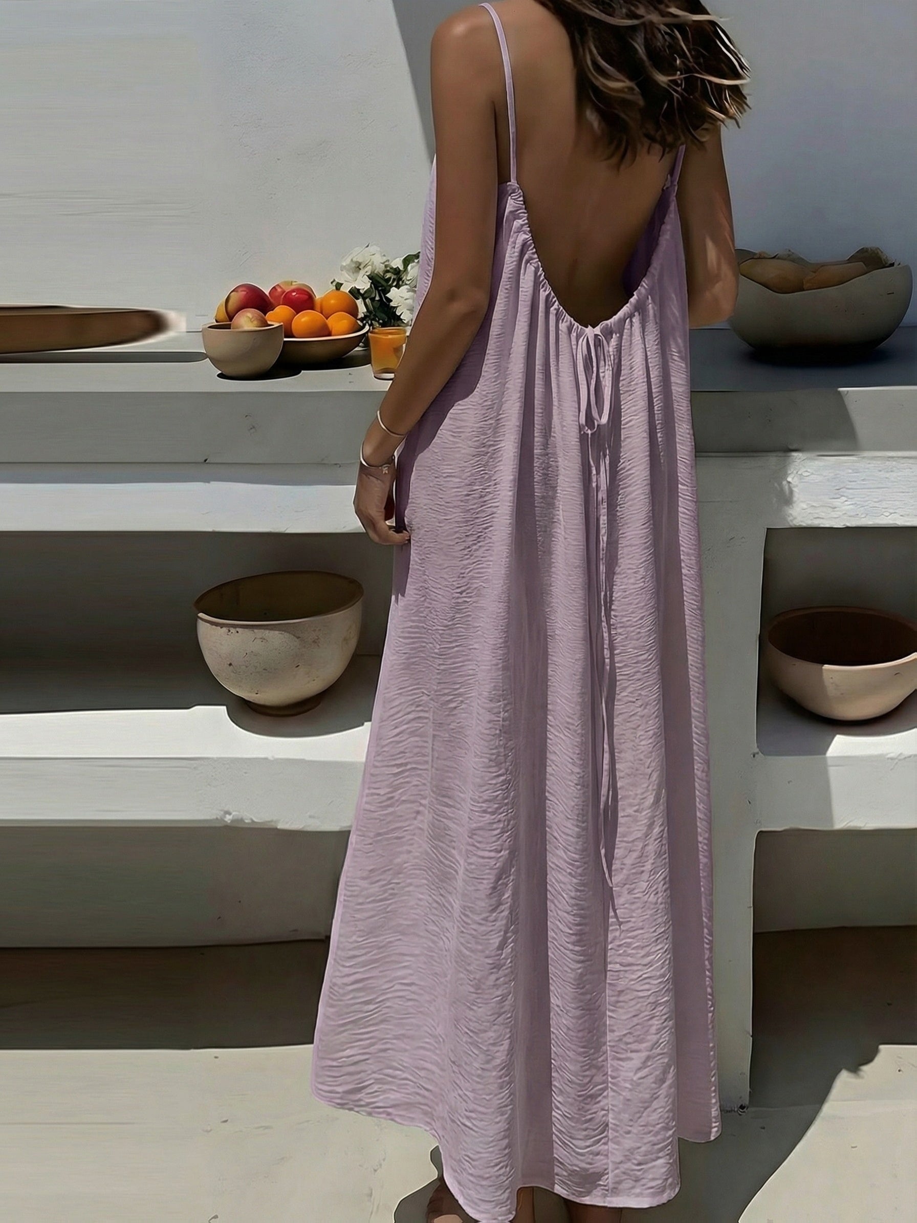 Vestido Largo con Espalda Descubierta Mujer Tirantes