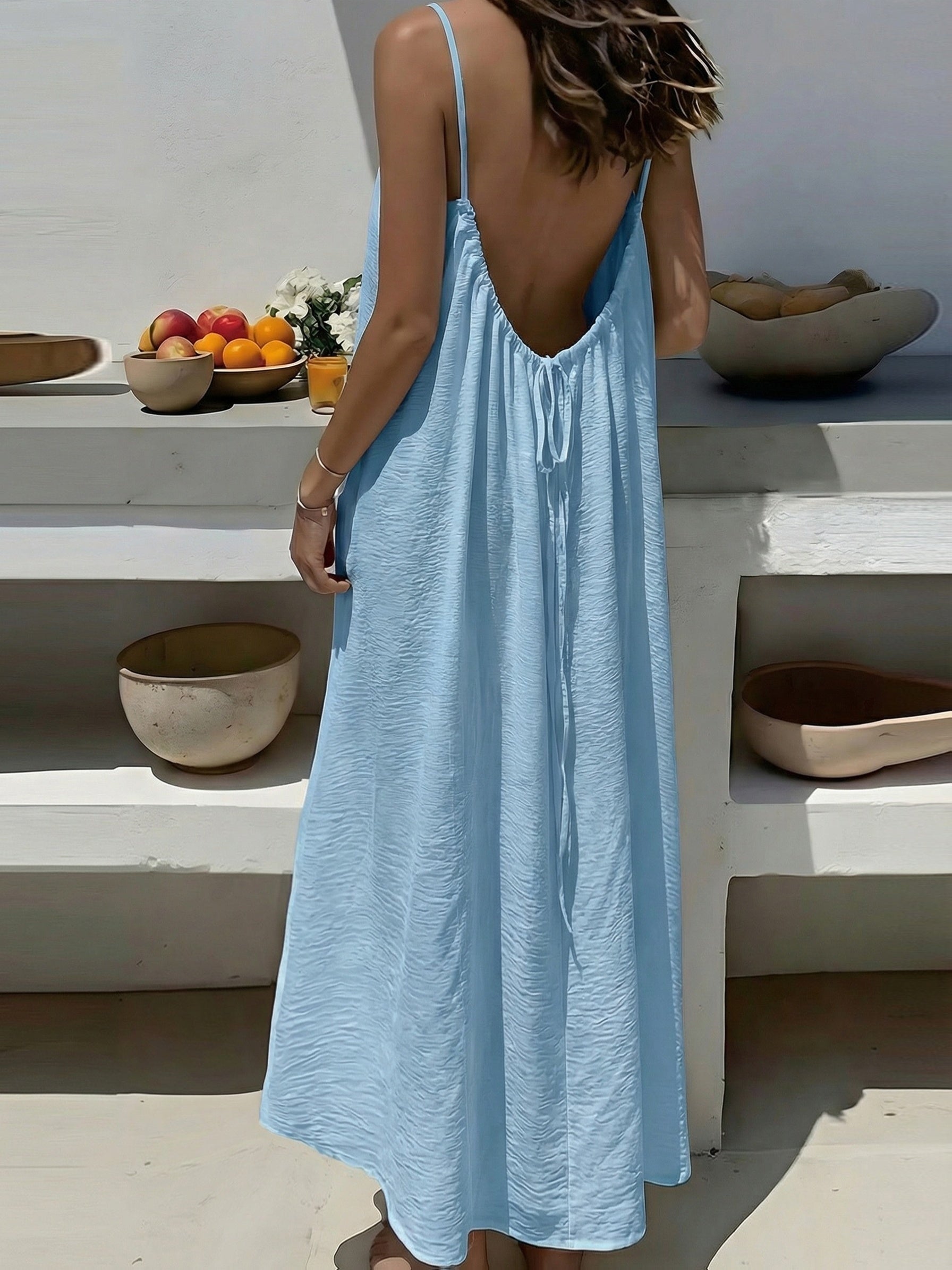 Vestido Largo con Espalda Descubierta Mujer Tirantes