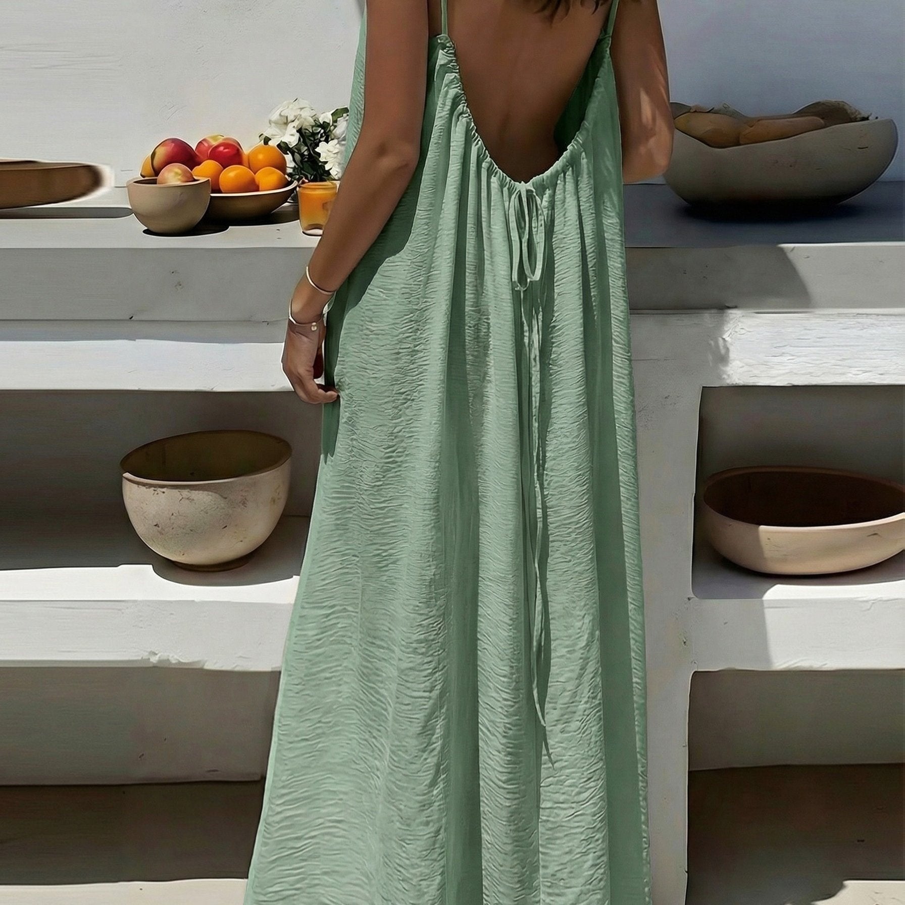 Vestido Largo con Espalda Descubierta Mujer Tirantes