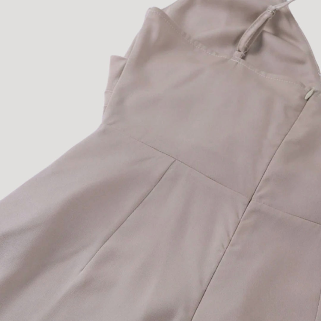 Vestido Largo de Cóctel Drapeado Mujer Tirantes Escote V