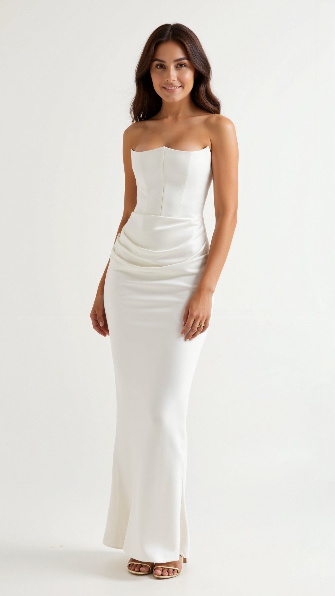 Vestido Largo de Cóctel Palabra de Honor Mujer