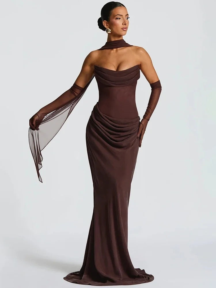 Vestido Largo de Fiesta con Espalda Descubierta Mujer