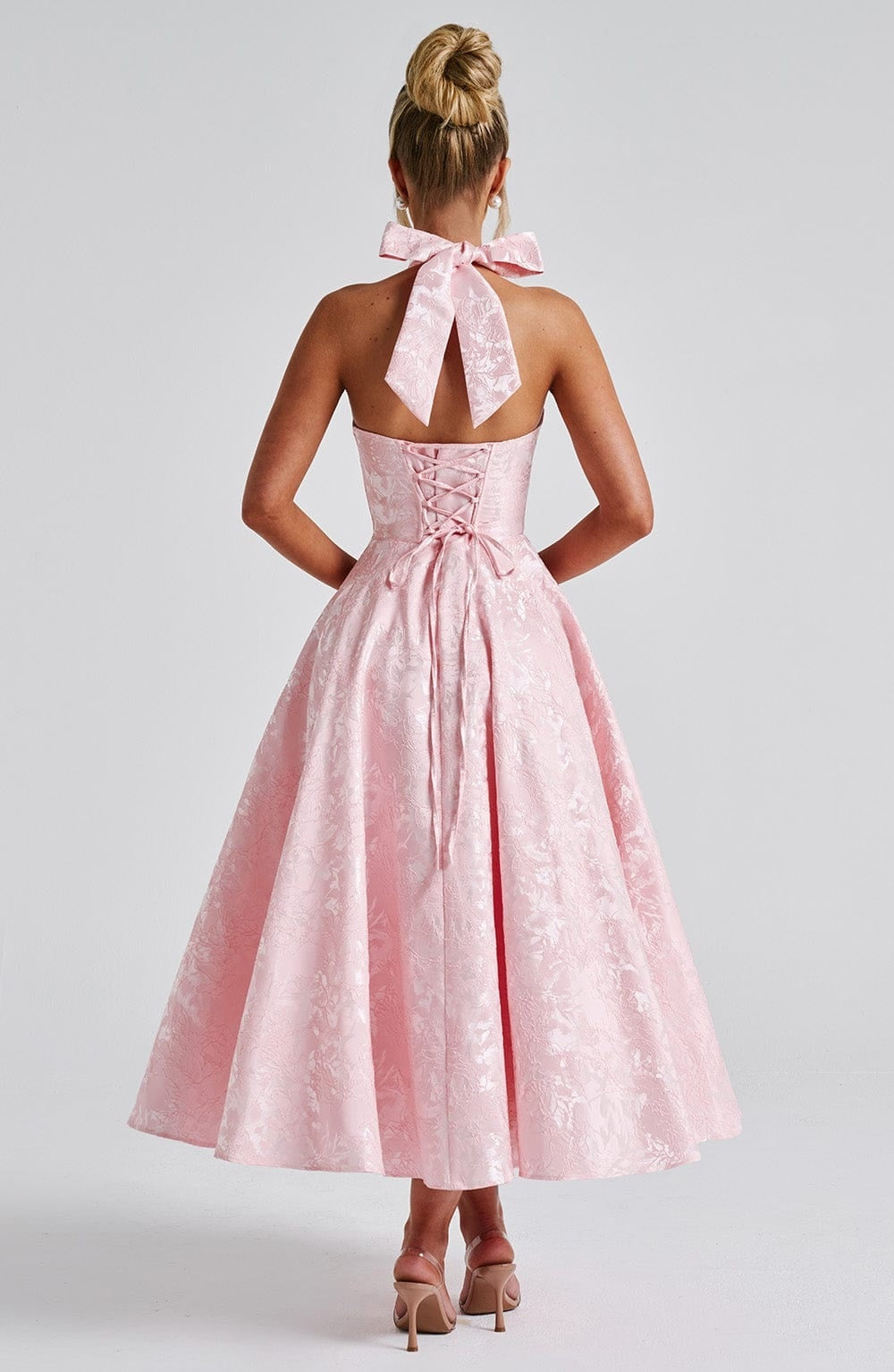 Vestido Largo de Fiesta Halter Mujer Escote Profundo