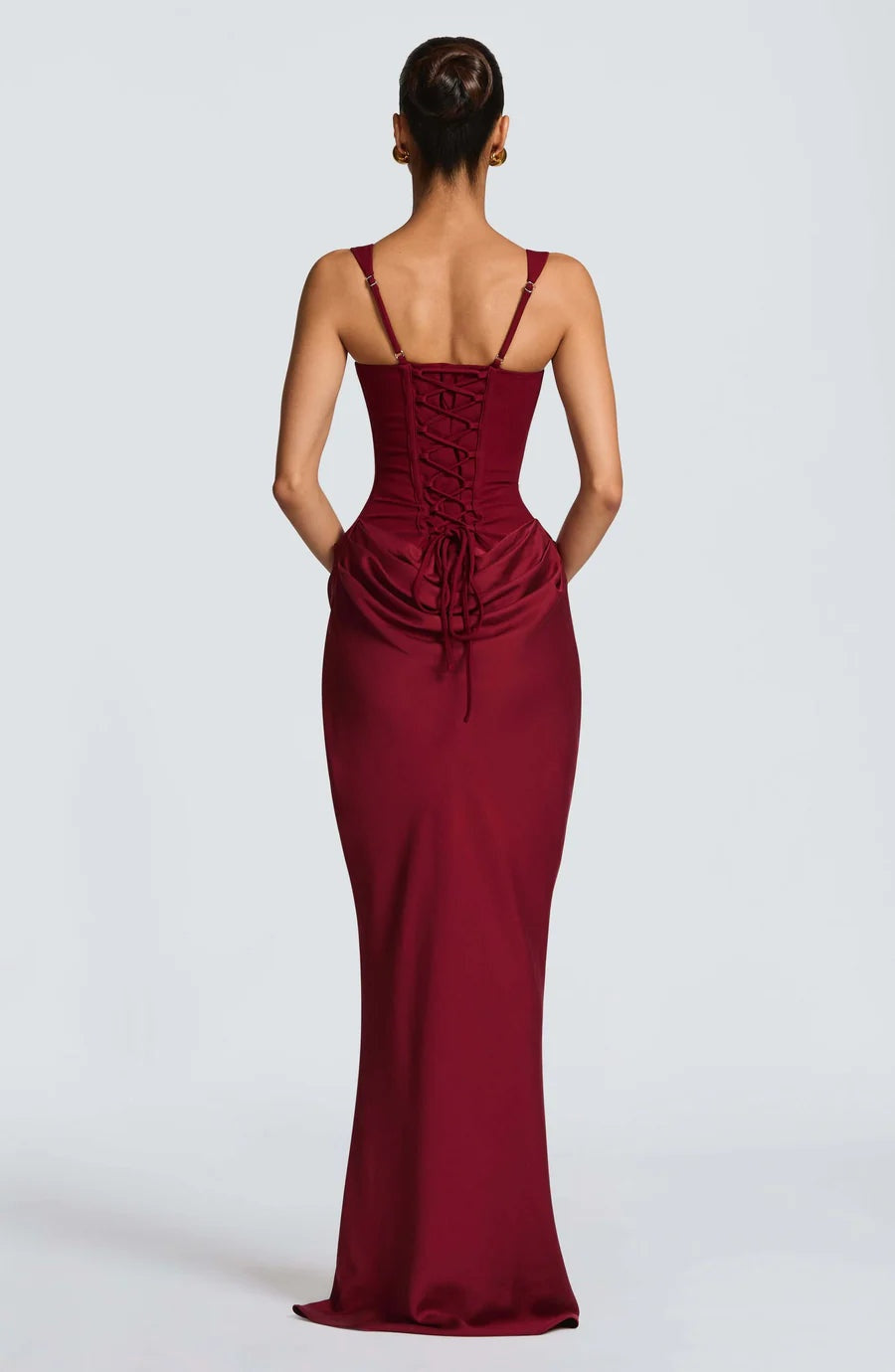Vestido Largo de Fiesta Mujer Escote Corazón Tirantes
