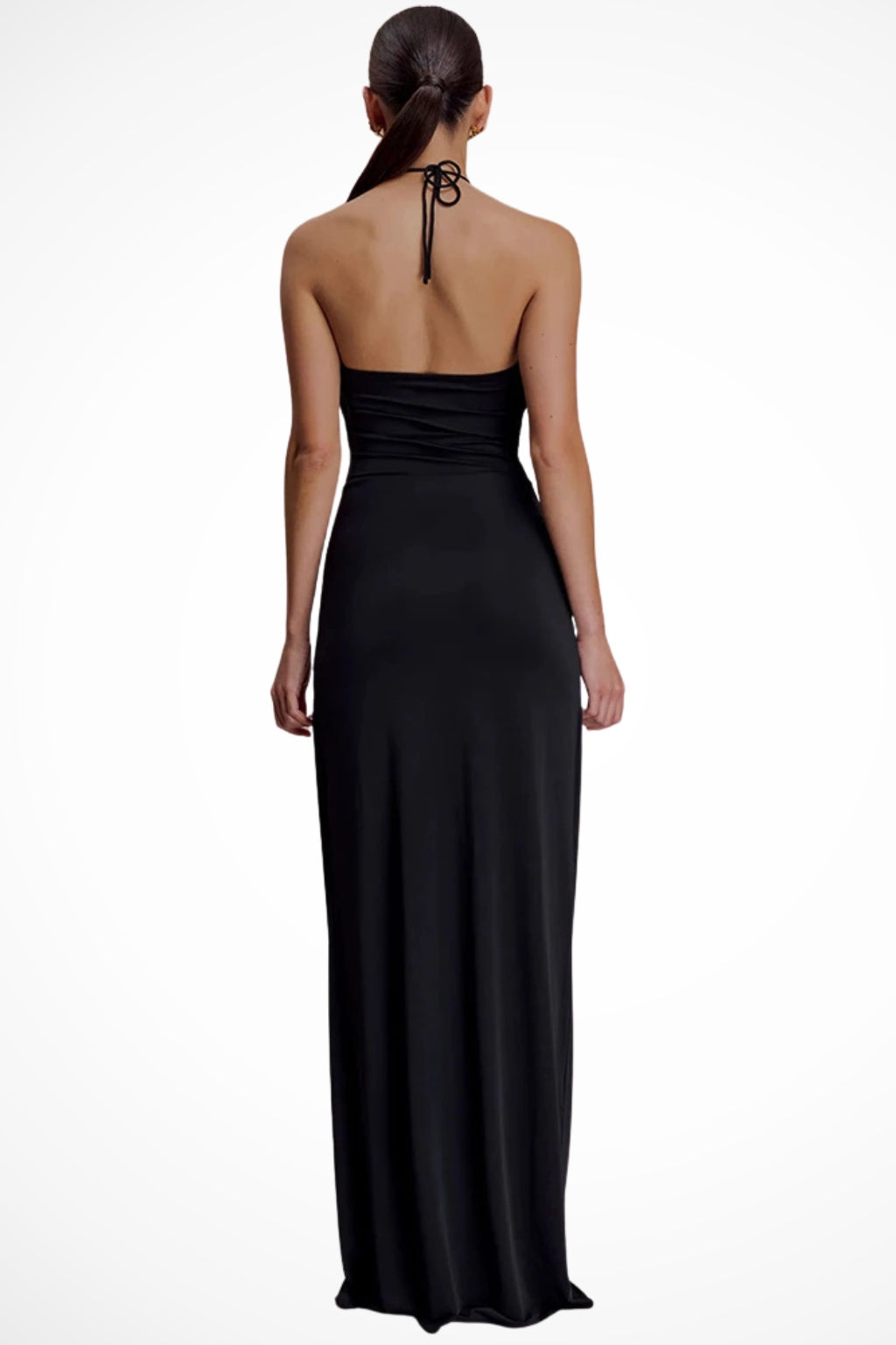 Vestido Largo de Gala con Detalles Metálicos Mujer