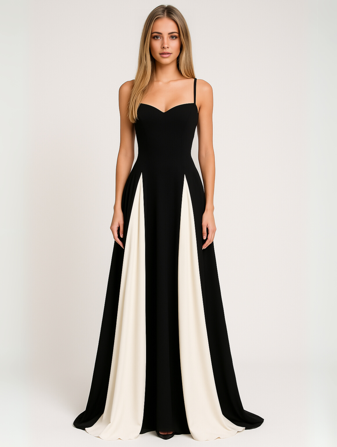 Vestido Largo de Gala Mujer Tirantes Escote Corazón